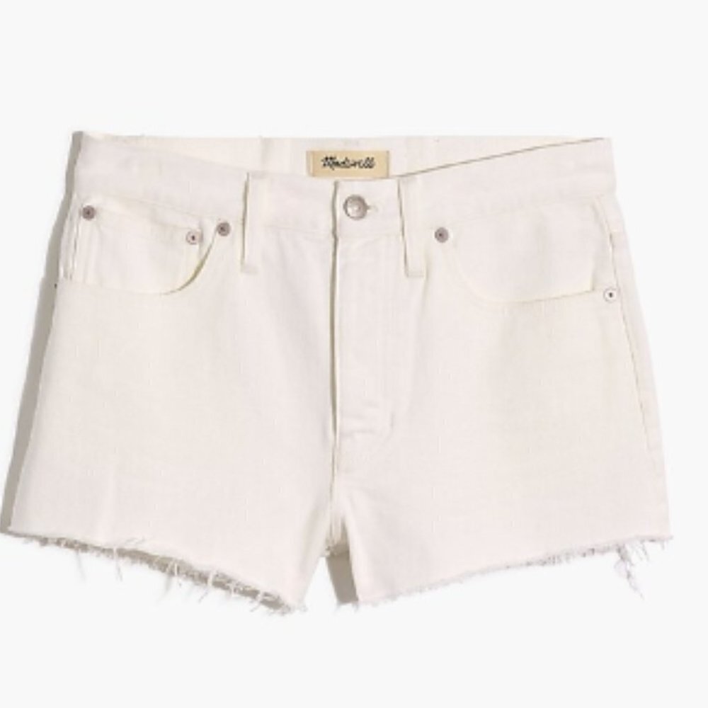 Madewell Relaxed Denim Shorts in Tile White 28